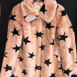 Pink faux fur jacket